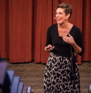 Karen Catlin speaking at the University of Nebraska Women in Tech Summit 2016